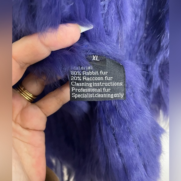 UNBRANDED purple mauve rabbit fur vest M - Picture 3 of 4